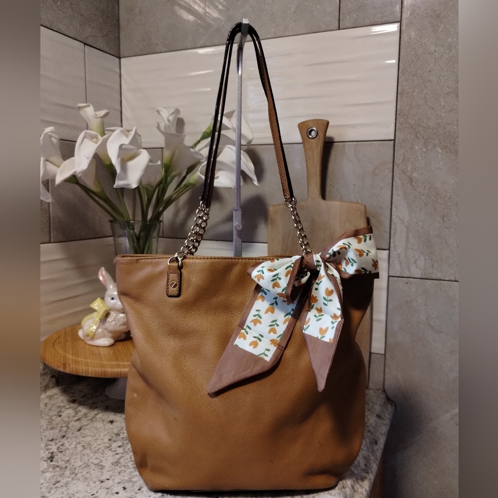 Michael Kors Genuine Leather Chain Shoulder Tote Bag